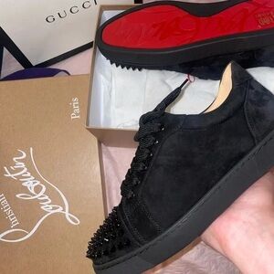 Christian Louboutin Black Studded Sneakers